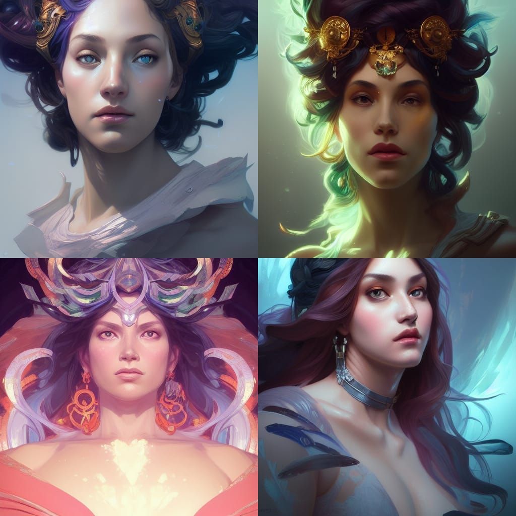 Celestial Goddess Portrait in Hyperdetailed Lighting