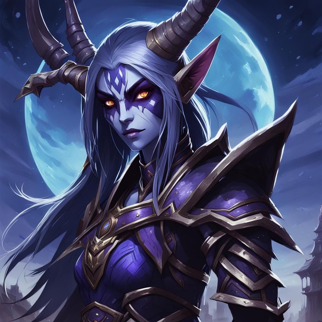 Anime Dark Elf in Studio Trigger Style