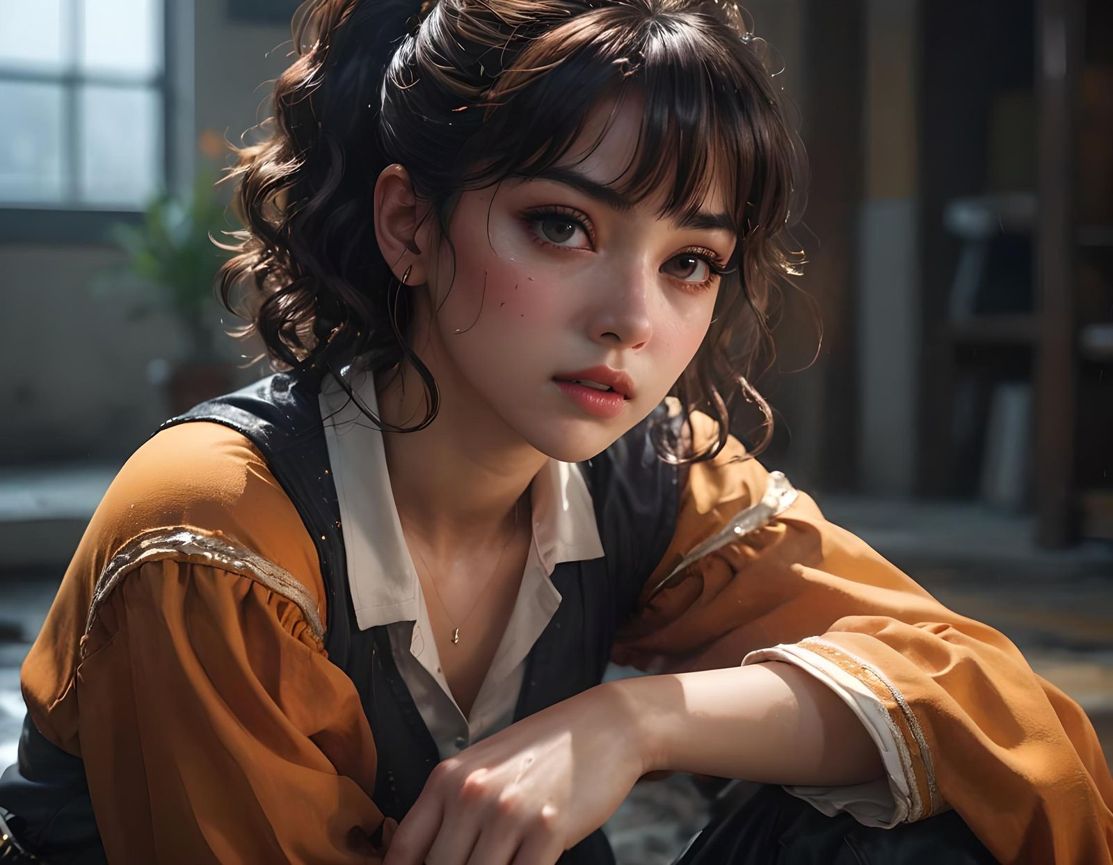 Striking Portrait of Woman with Ruby Necklace