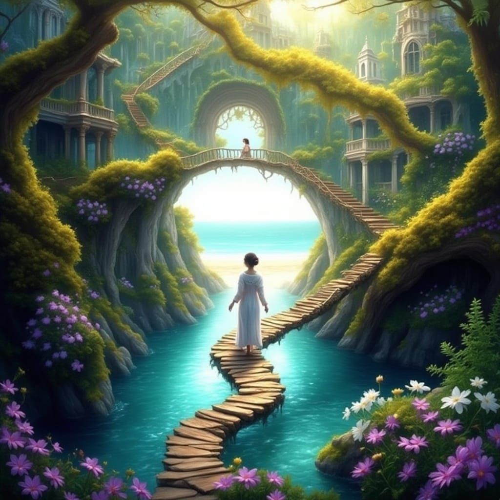 Dreamy Victorian Mansion on a Whimsical Beach