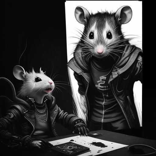 Shocked rat, while an entity tries to give him something.