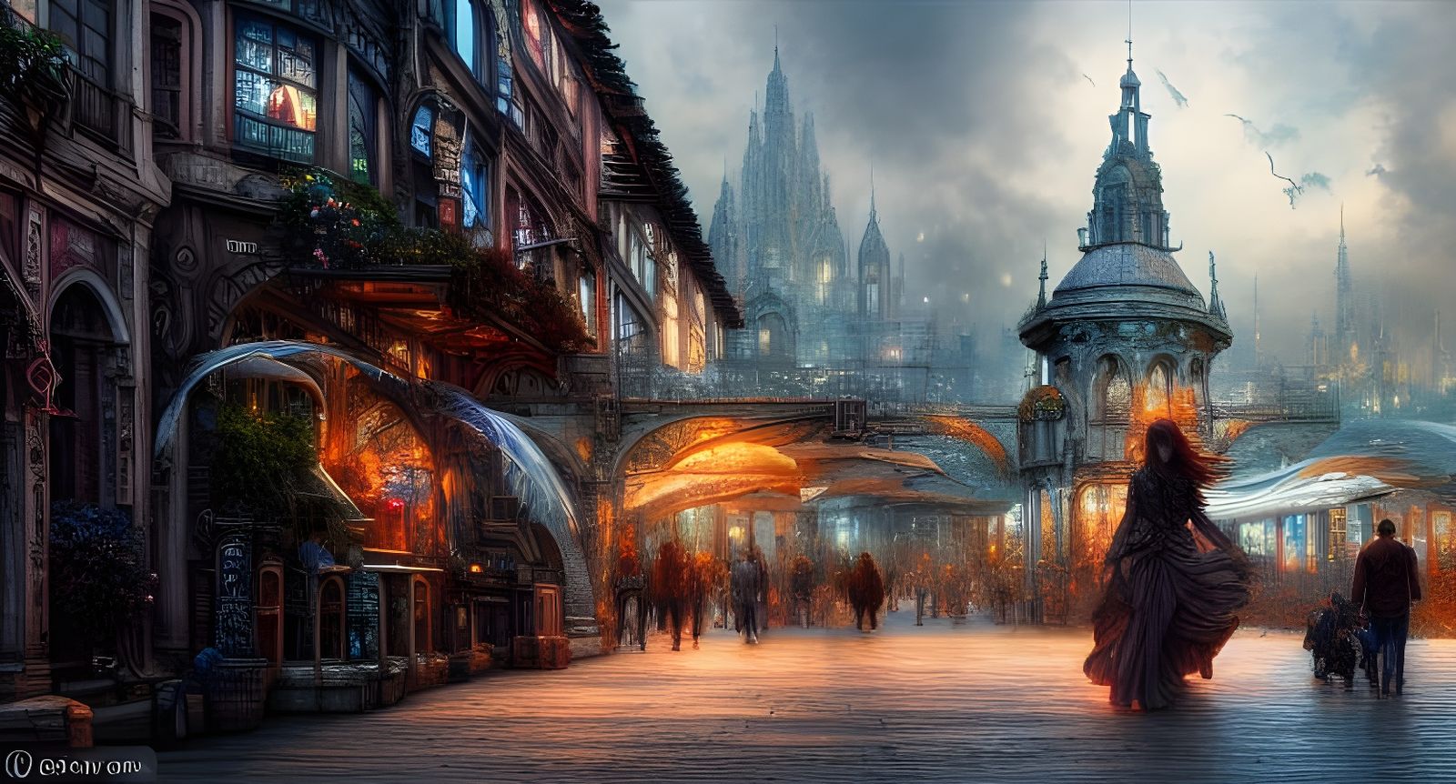 Magical Art District: Hyperdetailed Digital Rendering