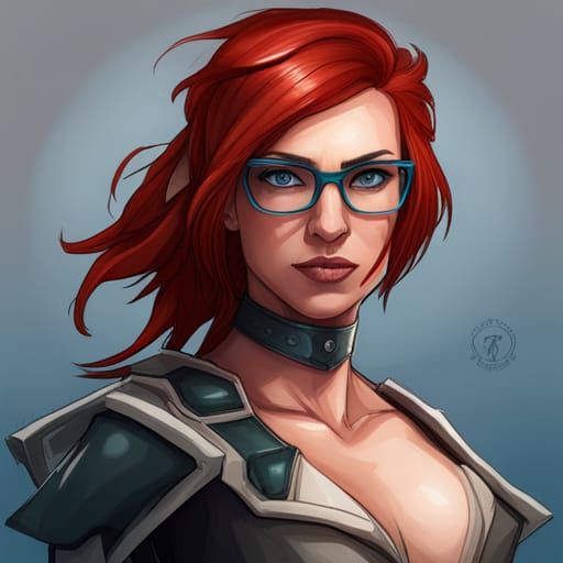 D&D Barbarian Cosplay Portrait in Art Nouveau Style