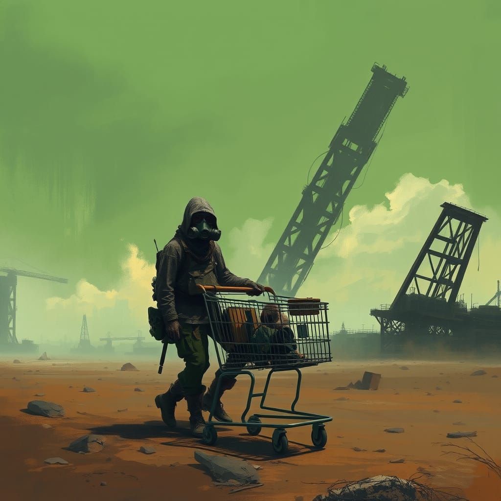 Gritty Post-Apocalyptic Wanderer Trudges Through Ruins