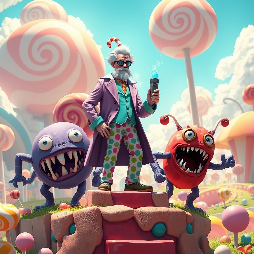 Candy Doctor Scientist with Sweet Monster Creations