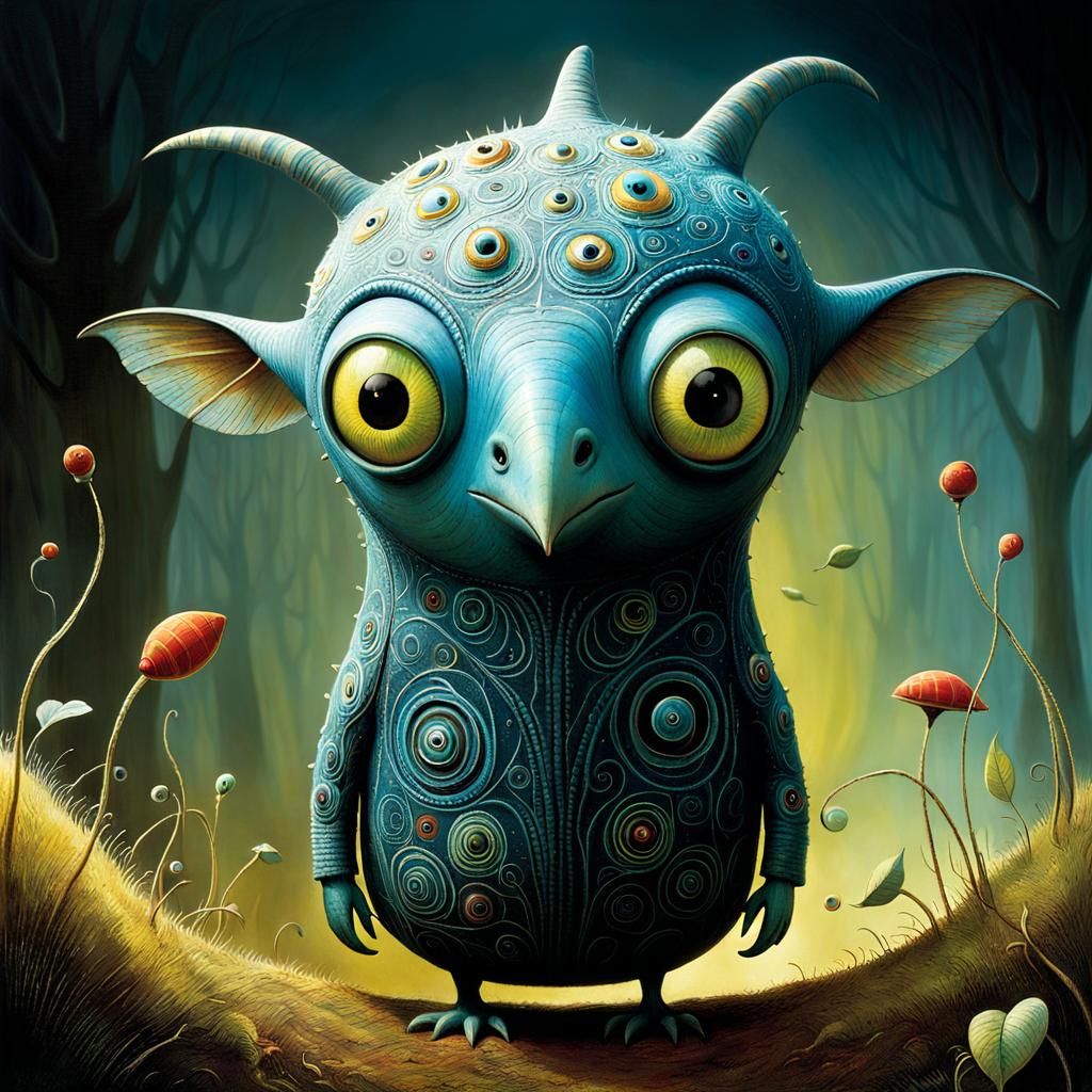 Loveable Imperfect Creature in Surreal 3D Render