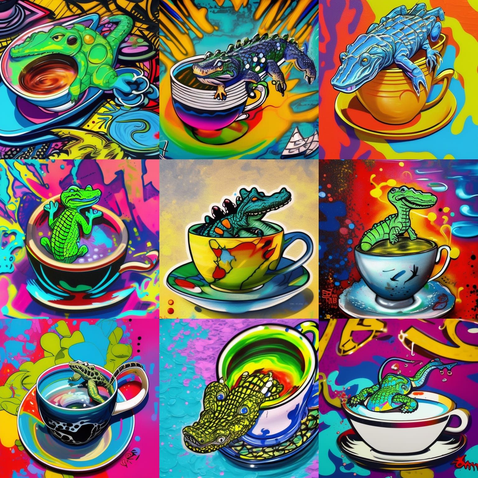 Alligator in Teacup: Graffiti Street Art