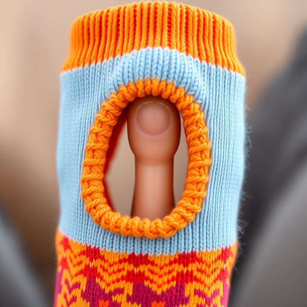 Playful Socks with Thumb: A Cheerful Close-Up