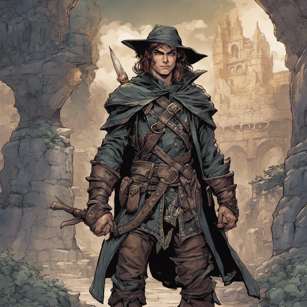 Elf Halfling Ranger in Dark Gothic Style