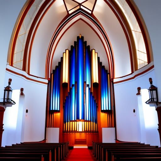 Art Deco Church Organ with Dynamic Lighting