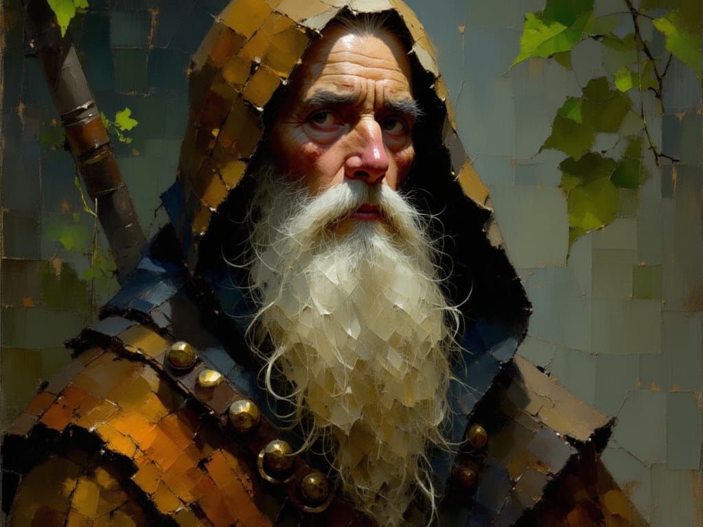 Mystical Realism Figure in a Dark Forest Landscape