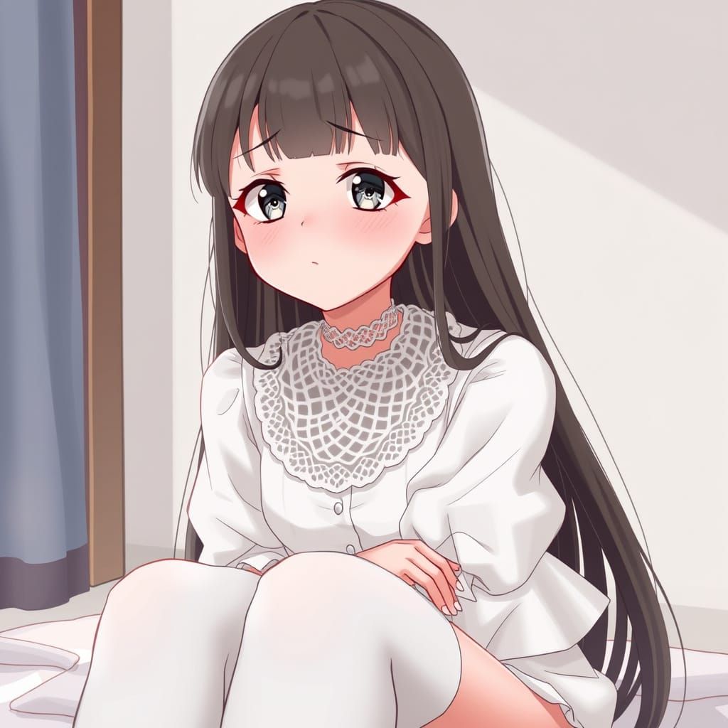 Sweet Innocence in Lace Choker, Anime-Style