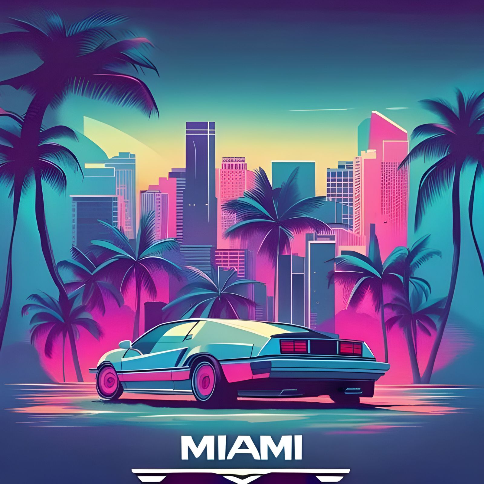 Miami Vice Inspired AI Art