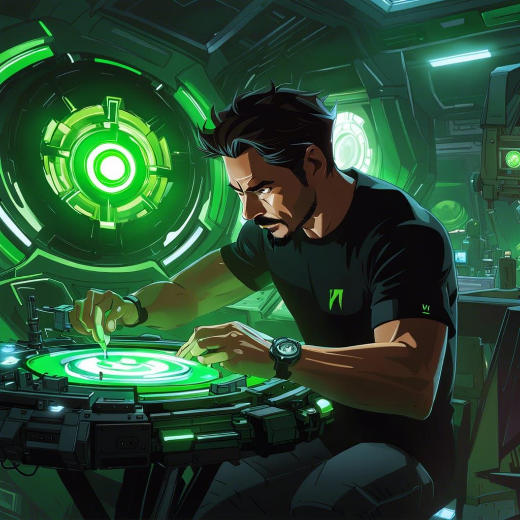 Tony stark creating omnitrix