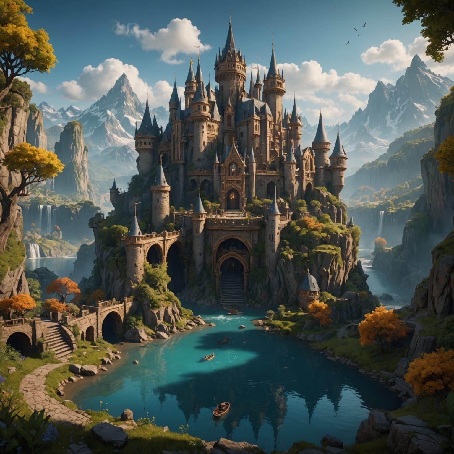 Detailed Matte Painting of a Fat Man