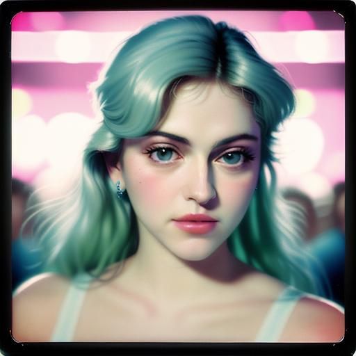 Madonna Sings: Dreamy Polaroid in Impressionistic Style