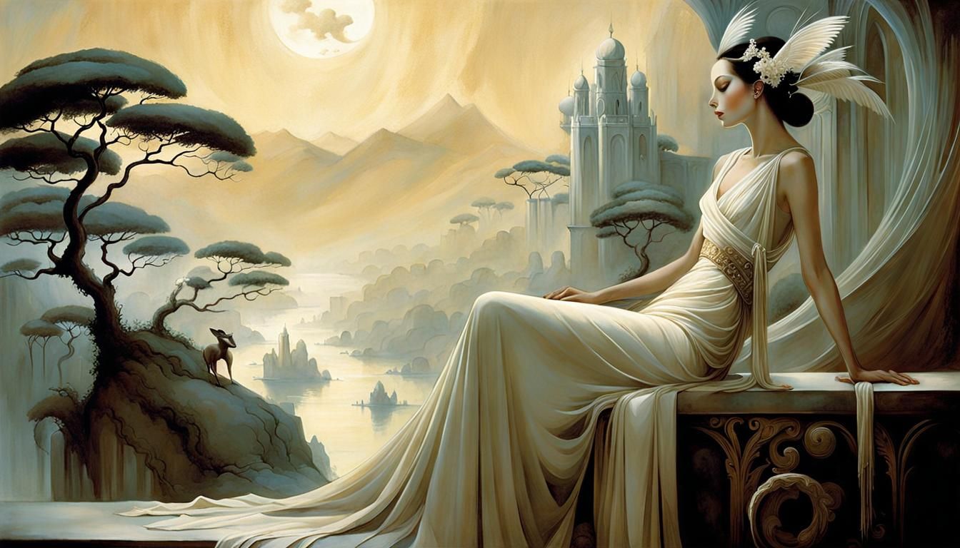 landscape in the monotones which  highlights the softness of shades the beiges and creams  in all shades