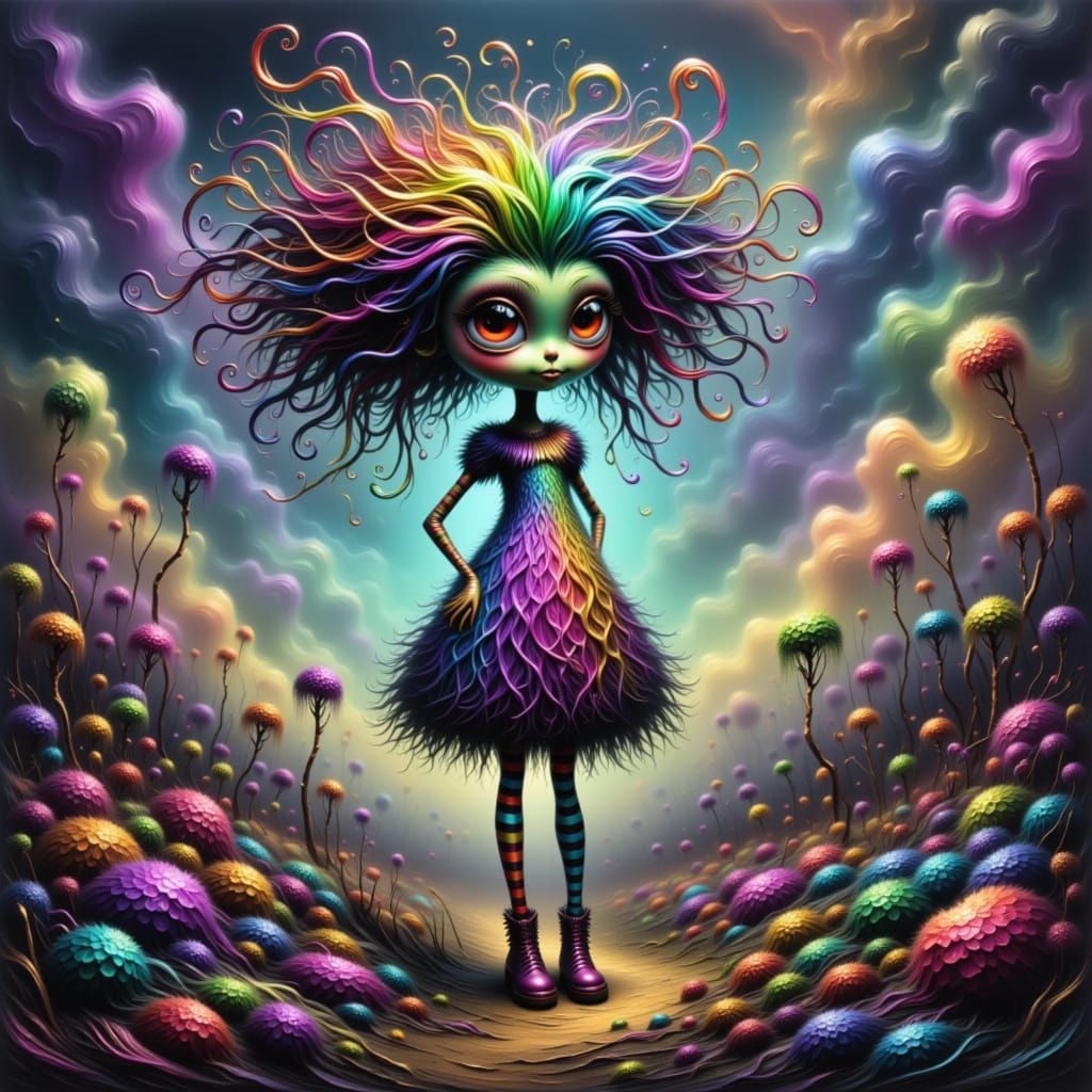 Whimsical Alien Sprite on Fairytale Planet