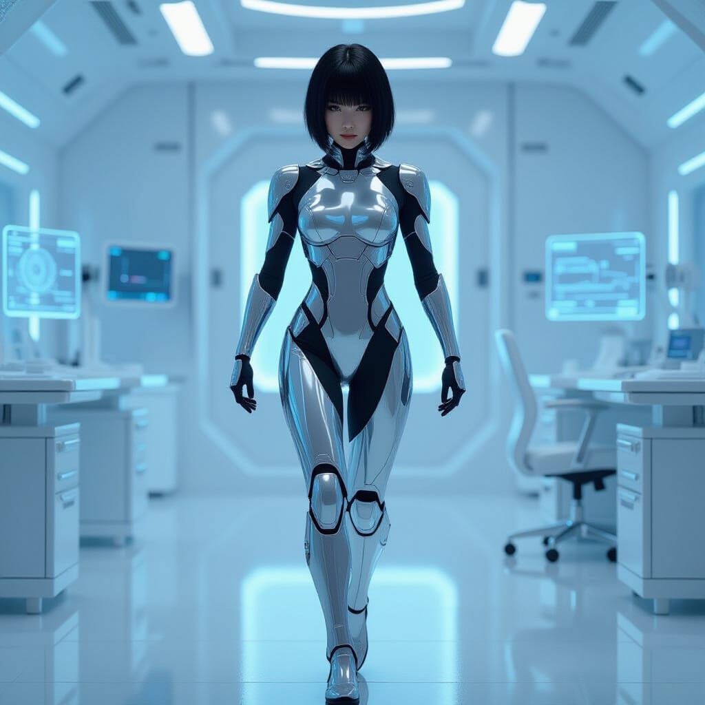 Thai Warrior Woman in Liquid Metal Suit