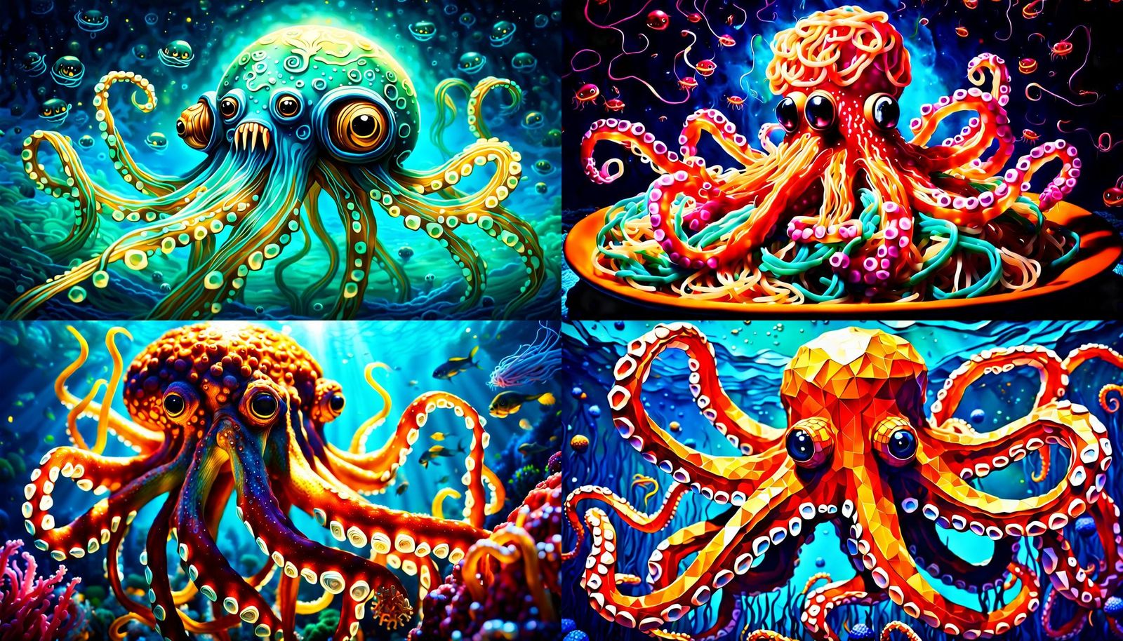 Surreal Spaghetti Monster: Octopus of the Deep
