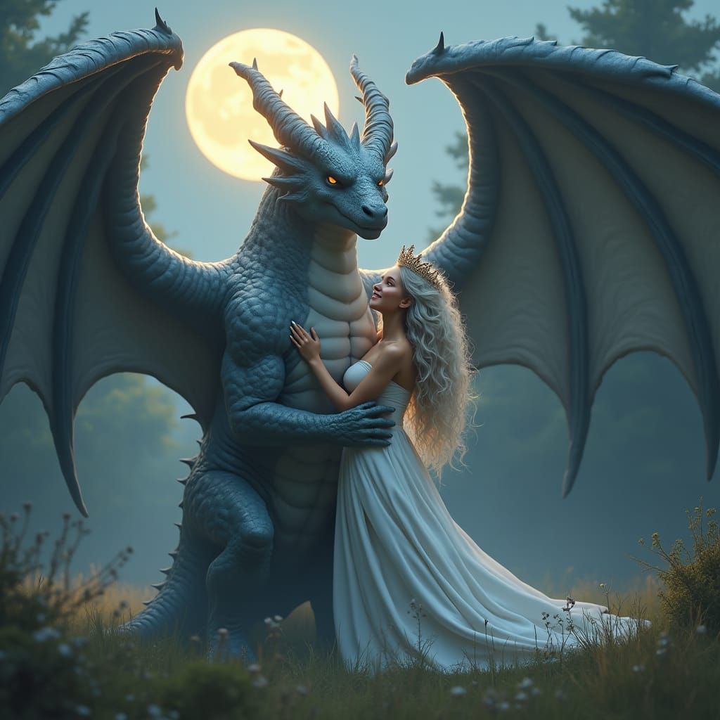 Dragon Queen Portrait in Fantasy Landscape