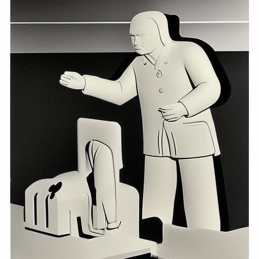 Surreal Ambulance Car in Totalitarian Sun City