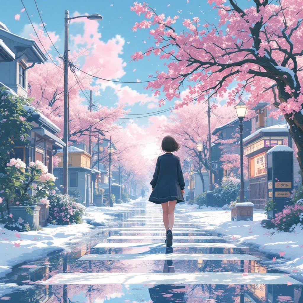 Animated Digital Painting in Shinkai-Pixar Fusion Style