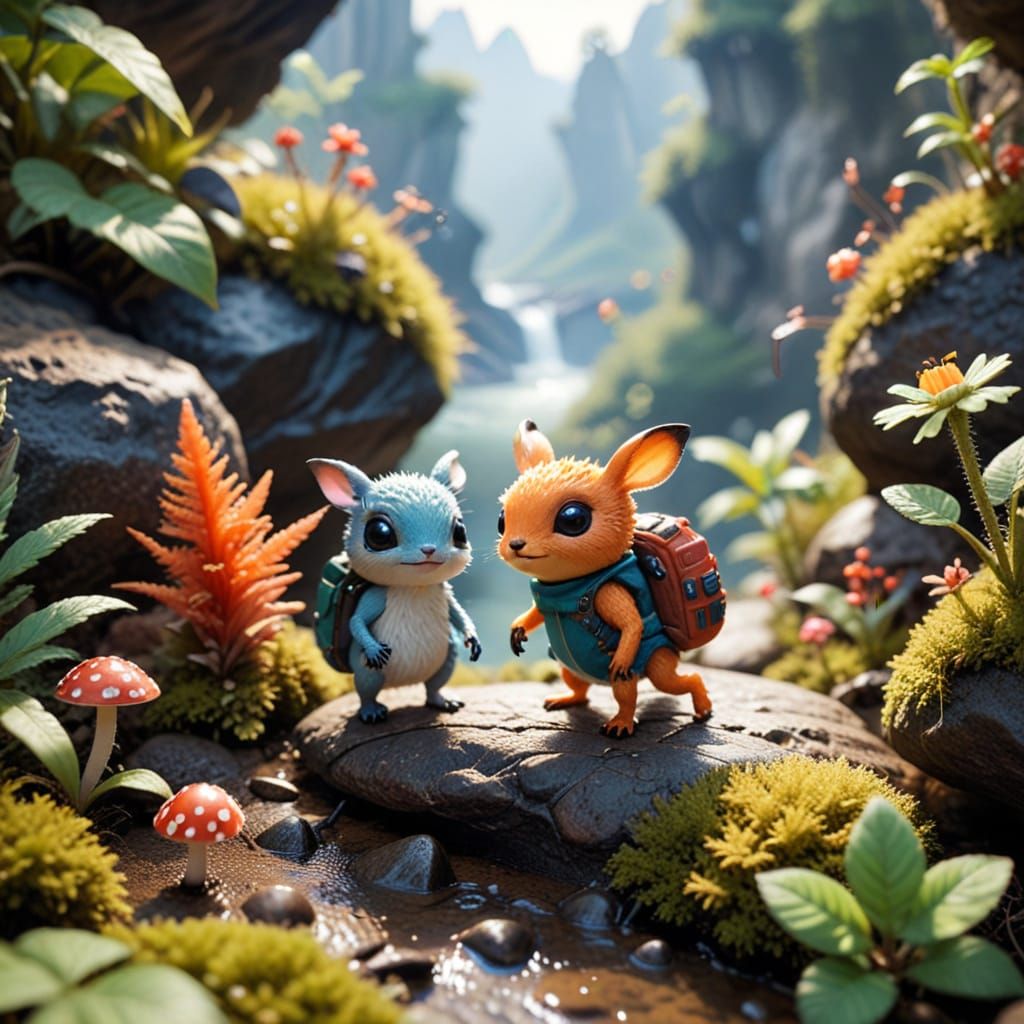 Whimsical Miniature Beings Explore a Fantastical Realm