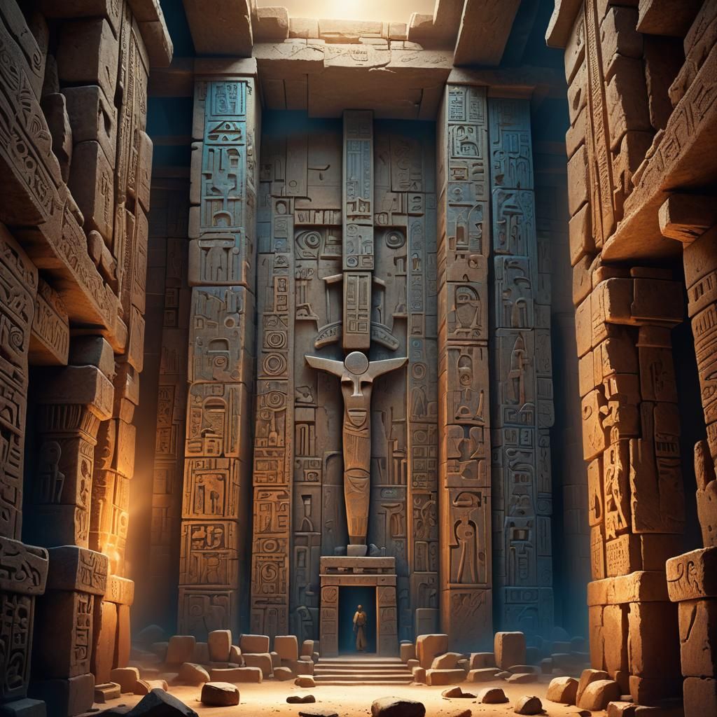 Mysterious Figure Inside Gobekli Tepe: Digital Matte Paintin...