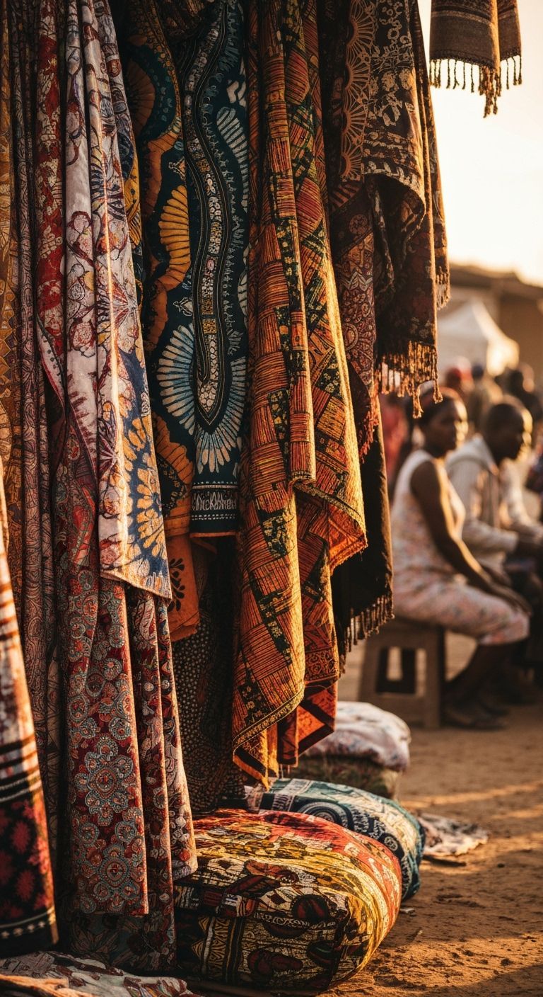 Vibrant African Marketplace in Nosso Mundo Style