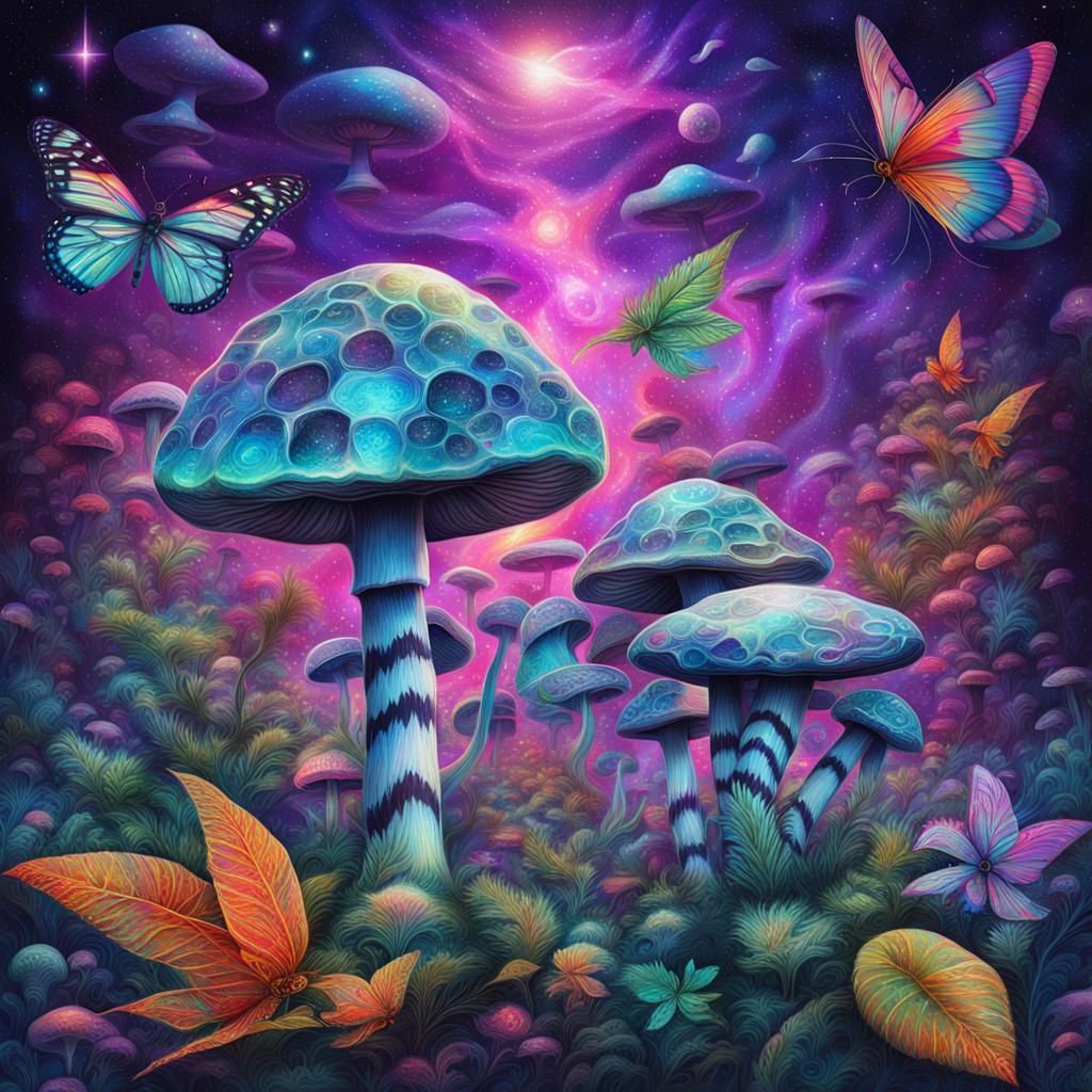 Tiger lily pool mushrooms