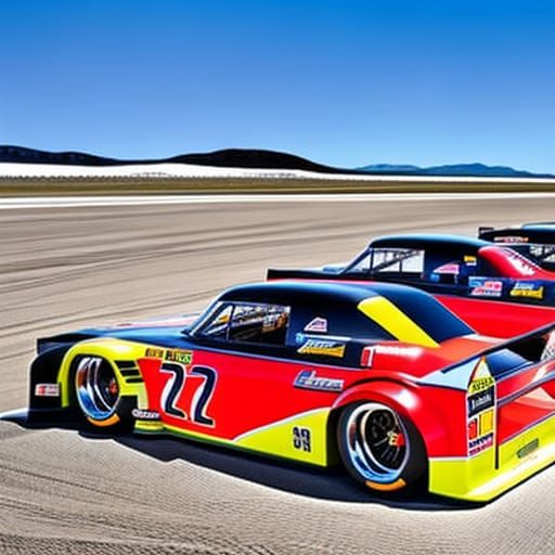 Hyperrealistic Race Scene with Marijuana Sponsored Team