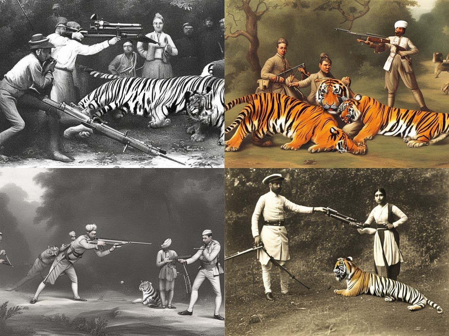 Queen Hunting Tigers in Colonial India