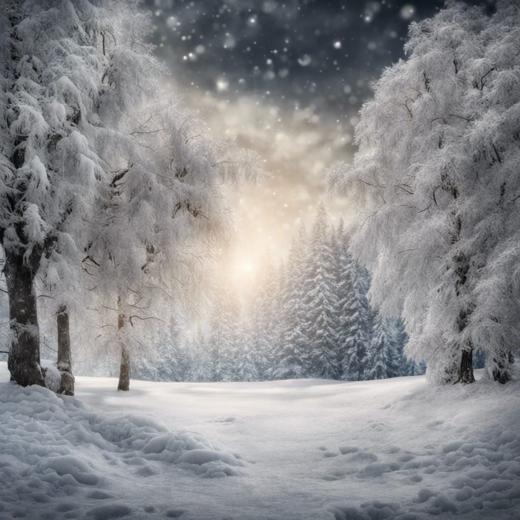 Winter Wonderland Photography Backdrop in Hyperrealistic Sty...
