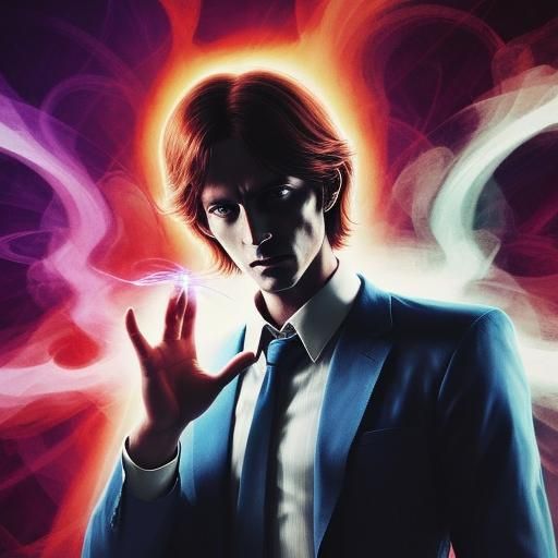 Psychedelic The man is negotiating with a supernatural entit...