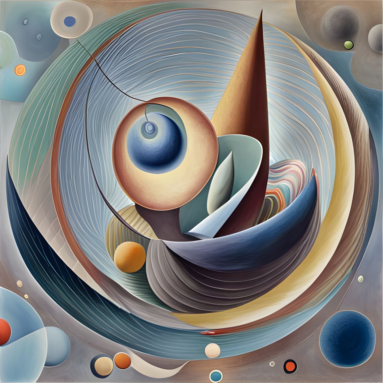 Abstract Art with Celestial and Dreamy Elements