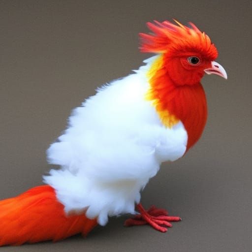 Stylized Rooster Ablaze: A Fiery Avian