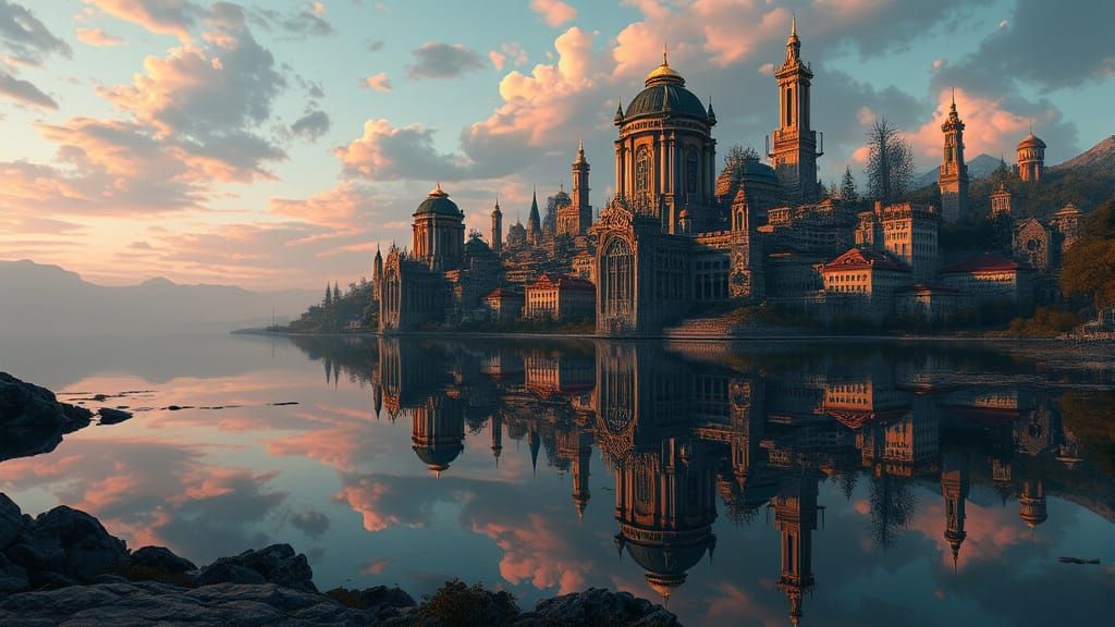 Mercury Lake Reflects Fantastical Cityscape