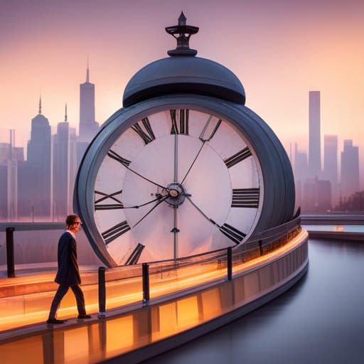 Giant Clock in Natural Lighting, Sharp Focus