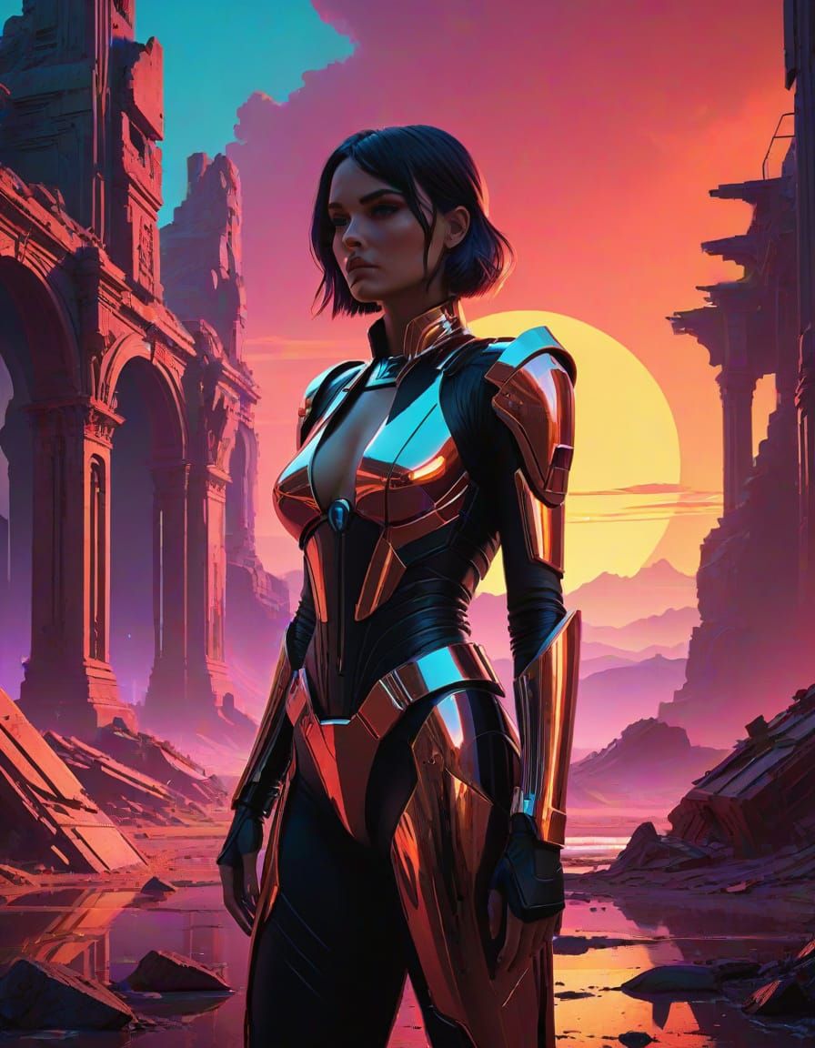 Ethereal Post-Apocalyptic Goddess Radiates Neon Glow in the ...