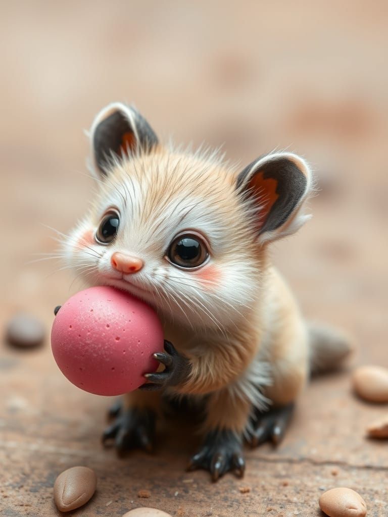 Whimsical Cute Critter in Watercolor Style