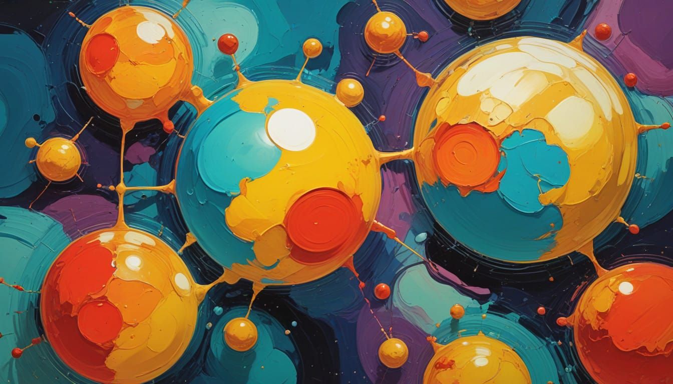 Titan's Gaseous Landscape in Vibrant Neo-Impressionist Oil P...