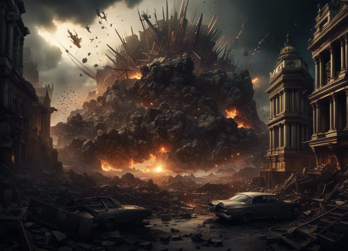 Epic Cinematic Symphony of Destruction Digital Painting