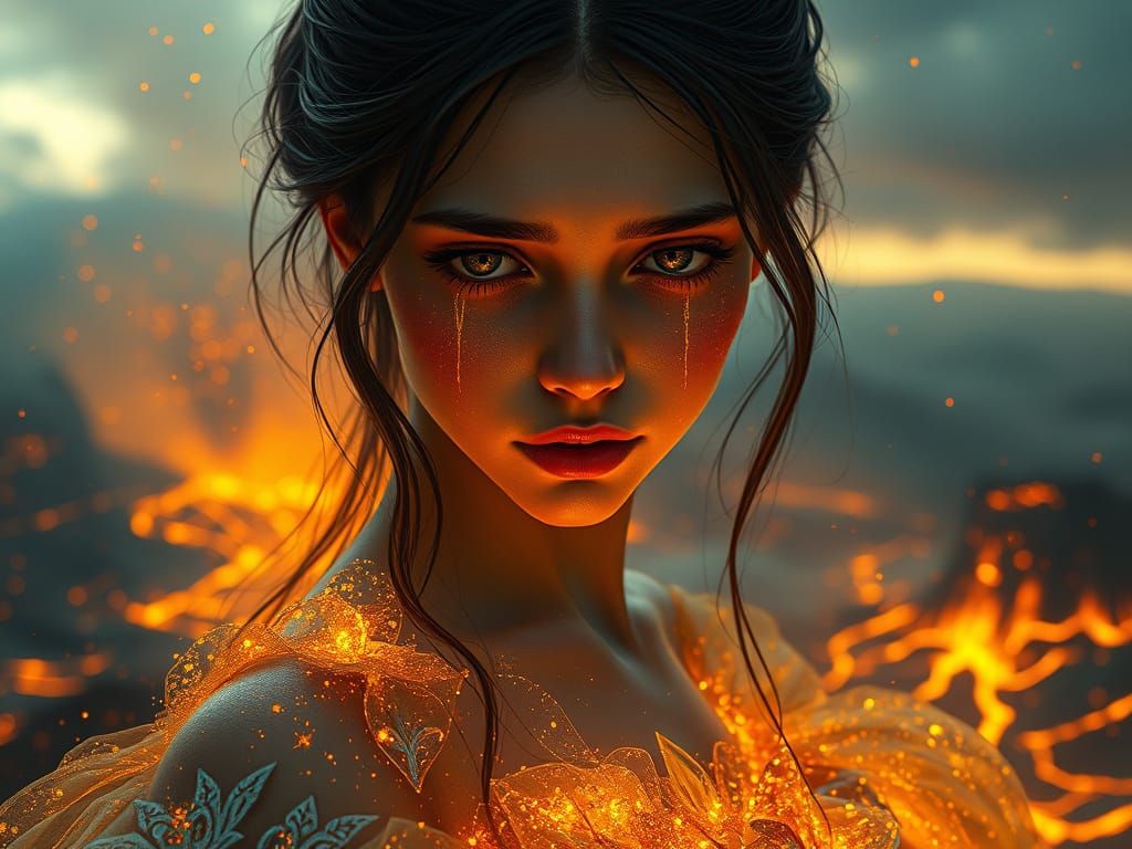 Golden Tears: Ethereal Beauty on a Volcano