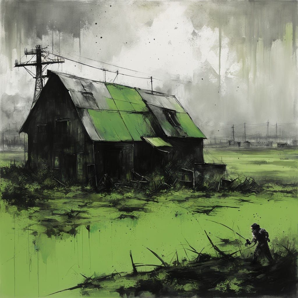 A Haunting Postapocalyptic Landscape in Muted Grunge Oils