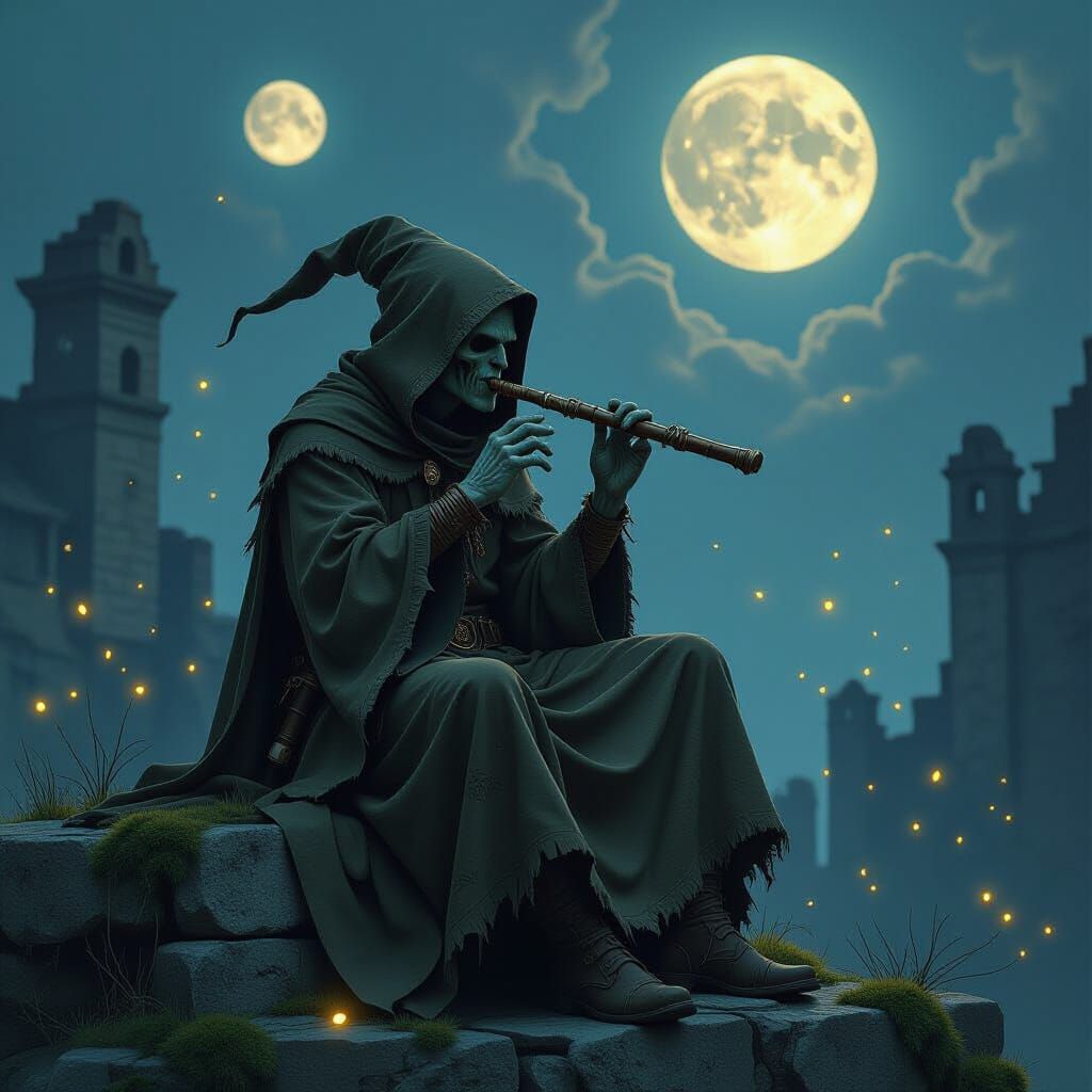 Hobgoblin's Haunting Melody Under Twin Moons