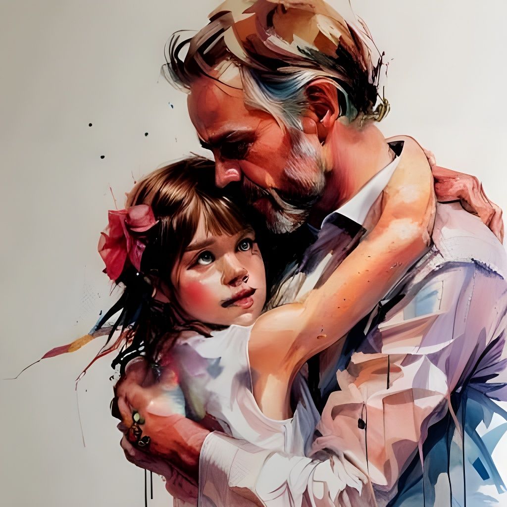 Father Daughter Dance in Comic Book Style