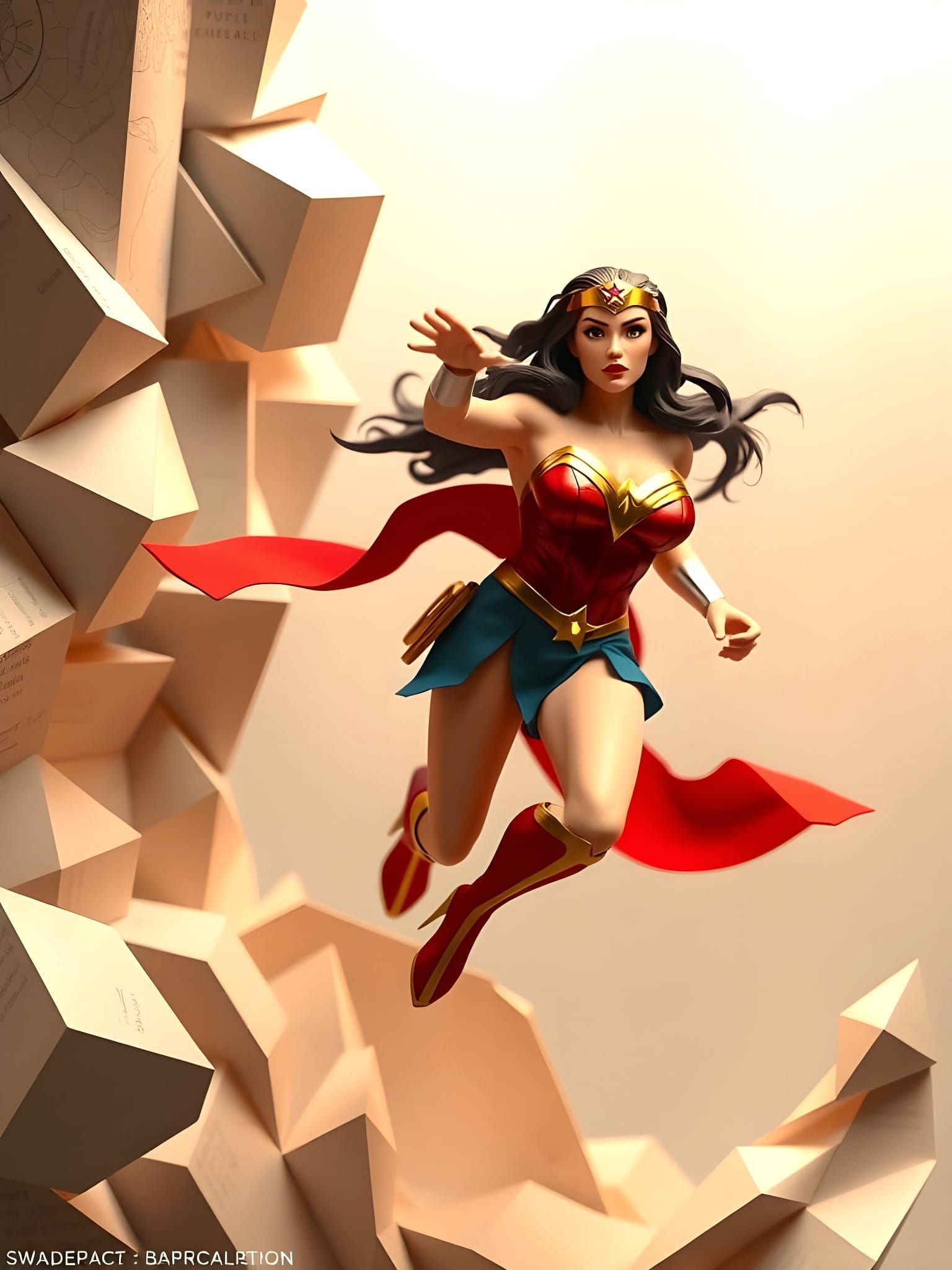 Wonder Woman in Golden Age Comics Papercraft Style