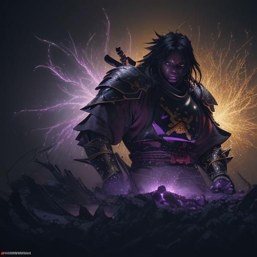 Black Samurai Battles Pokémon: Dark Fantasy Concept Art