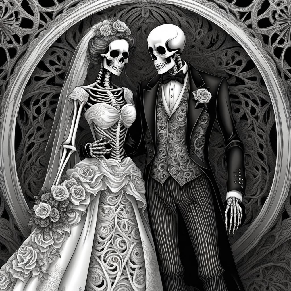 Skeleton Wedding in Victoria Frances Style